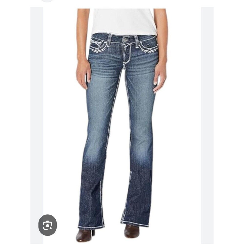 Ariat Real Demin Women’s Blue Denim Jeans with Contrast Stitching size 27